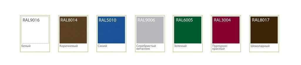 Предлагаемые цвета для экструдированных профилей из алюминия